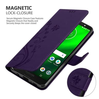 Motorola MOTO G6 PLUS lommebokdeksel Blomster (lilla)