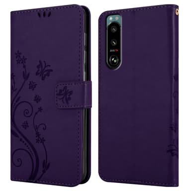 Sony Xperia 5 III lommebokdeksel Blomster (lilla)