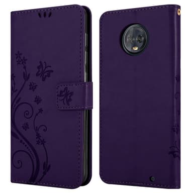 Motorola MOTO G6 PLUS lommebokdeksel Blomster (lilla)