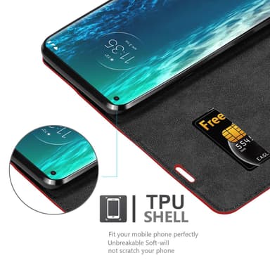 Motorola EDGE lommebokdeksel case (rød)
