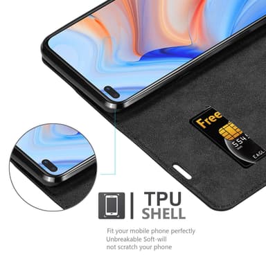 Oppo Reno4 Z lommebokdeksel case (svart)
