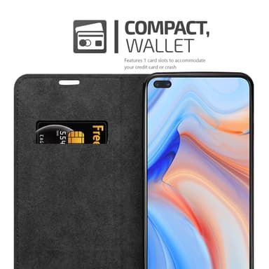 Oppo Reno4 Z lommebokdeksel case (svart)