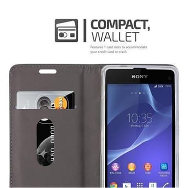 Sony Xperia Z1 COMPACT lommebokdeksel etui (grå)