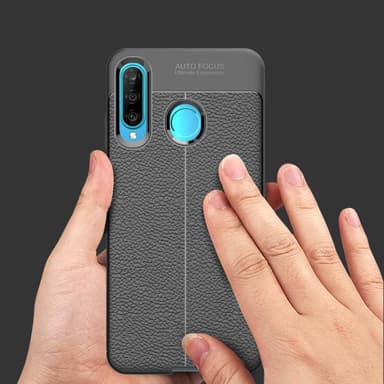 Huawei P30 LITE Deksel Kunstskinn (svart)