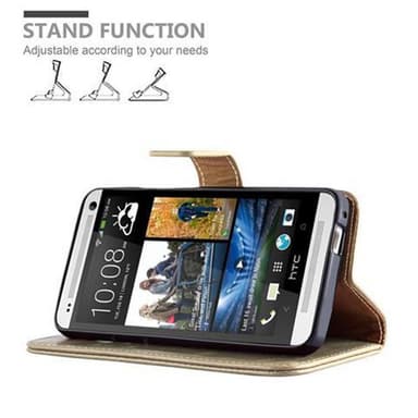 HTC ONE M7 lommebokdeksel etui (brun)