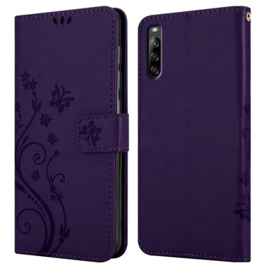 Sony Xperia L4 lommebokdeksel Blomster (Lilla)