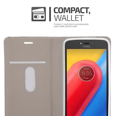 Motorola MOTO C PLUS lommebokdeksel etui (grå)
