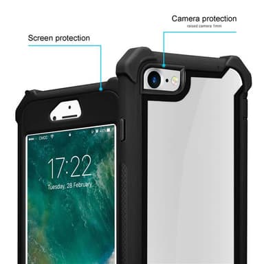 iPhone 7 / 7S / 8 / SE 2020 Deksel Case Cover (svart)