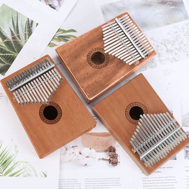 Kalimba Thumb Piano laget av mahognitre (mørkebrunt)