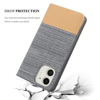 iPhone 12 MINI lommebokdeksel etui (grå)