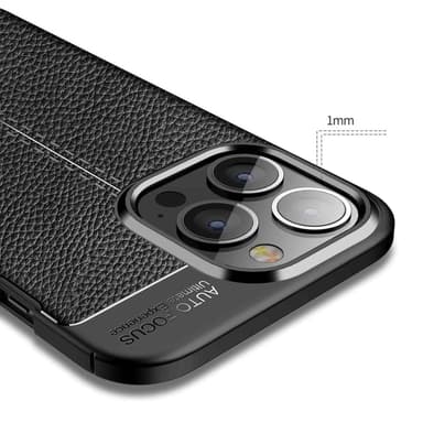 iPhone 13 PRO Deksel Kunstskinn (svart)
