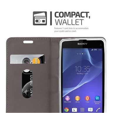Sony Xperia Z1 COMPACT lommebokdeksel etui (grå)