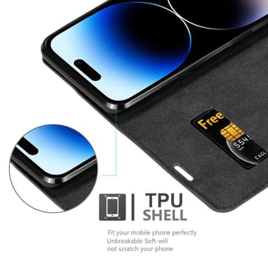iPhone 14 PRO lommebokdeksel case (brun)