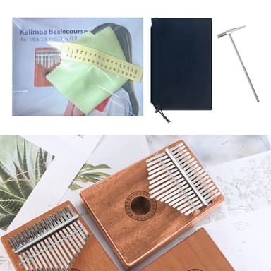 Kalimba Thumb Piano laget av mahognitre (mørkebrunt)