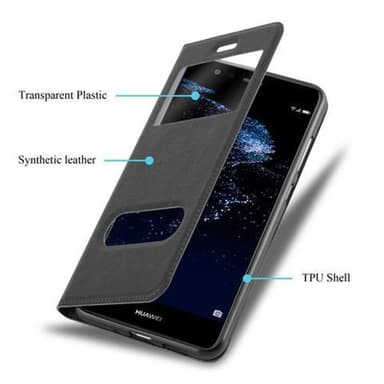 Huawei P10 LITE lommebokdeksel cover (svart)