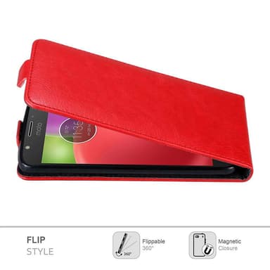 Motorola MOTO E4 deksel flip cover (rød)