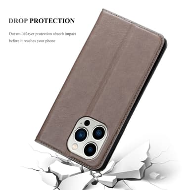 iPhone 14 PRO lommebokdeksel case (brun)
