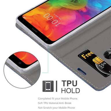 LG Q7 / Q7a / Q7+ lommebokdeksel etui (blå)