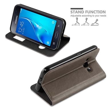 Samsung Galaxy J1 2015 lommebokdeksel cover (brun)