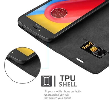 Motorola MOTO C lommebokdeksel case (svart)