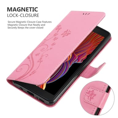 Samsung Galaxy XCover 5 lommebokdeksel Blomster (rosa)