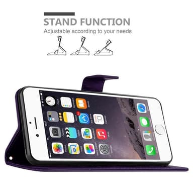 iPhone 6 PLUS / 6S PLUS lommebokdeksel Blomster (lilla)