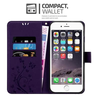 iPhone 6 PLUS / 6S PLUS lommebokdeksel Blomster (lilla)