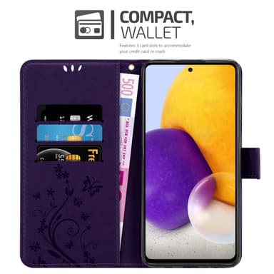 Samsung Galaxy A73 5G lommebokdeksel Blomster (lilla)