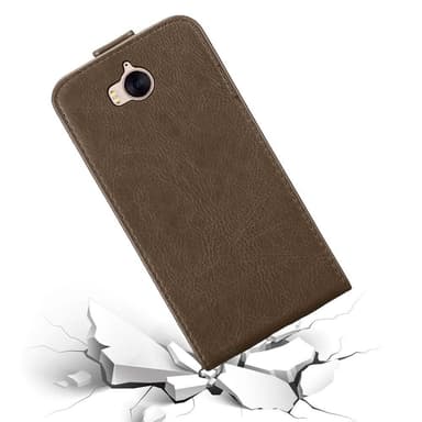 Huawei Y5 2017 / Y6 2017 deksel flip cover (brun)