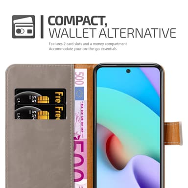 Xiaomi RedMi 10 lommebokdeksel etui (brun)