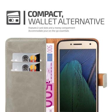Motorola MOTO G5 PLUS lommebokdeksel etui (brun)