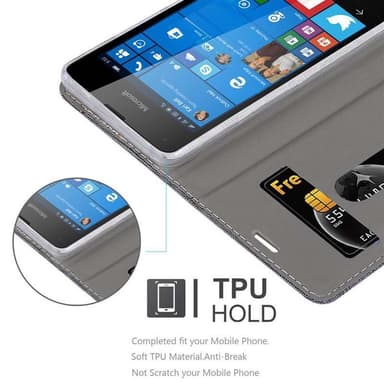 Nokia Lumia 550 lommebokdeksel etui (grå)