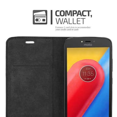 Motorola MOTO C lommebokdeksel case (svart)