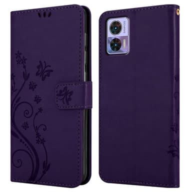 Motorola EDGE 30 NEO lommebokdeksel Blomster (lilla)