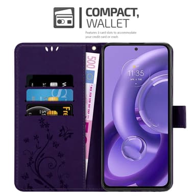 Motorola EDGE 30 NEO lommebokdeksel Blomster (lilla)