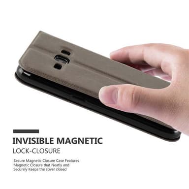 Samsung Galaxy J1 2015 lommebokdeksel cover (brun)