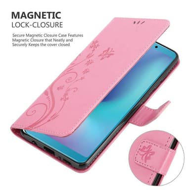 Samsung Galaxy A6s lommebokdeksel Blomster (rosa)