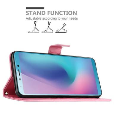 Samsung Galaxy A6s lommebokdeksel Blomster (rosa)