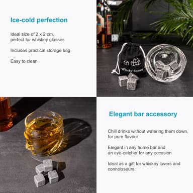 Whiskysteiner 9x isbiter kjølesteiner Kjølebiter (grå)