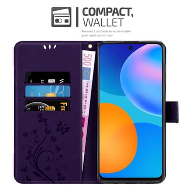 Huawei P SMART 2021 lommebokdeksel Blomster (lilla)