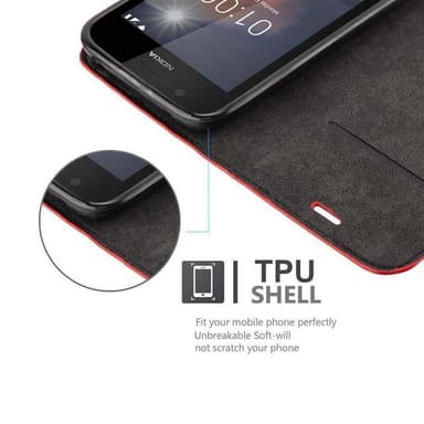 Nokia 1 2018 lommebokdeksel case (rød)