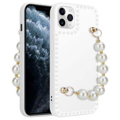 iPhone 11 PRO MAX Deksel med kjede (hvit)