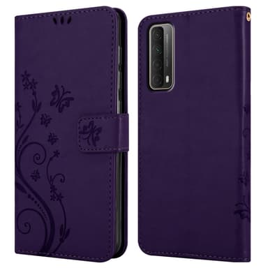 Huawei P SMART 2021 lommebokdeksel Blomster (lilla)