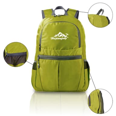 Sammenleggbar ryggsekk 36L unisex vanntett (lime)