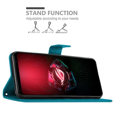Asus ROG Phone 5 lommebokdeksel Blomster (blå)