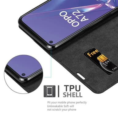 Oppo A52 lommebokdeksel case (svart)