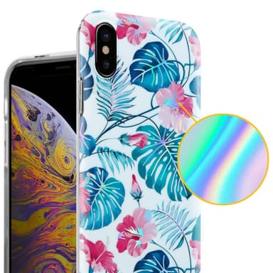 iPhone XS MAX lommebokdeksel Blomster (hvit)