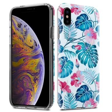 iPhone XS MAX lommebokdeksel Blomster (hvit)