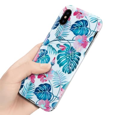 iPhone XS MAX lommebokdeksel Blomster (hvit)