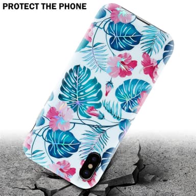 iPhone XS MAX lommebokdeksel Blomster (hvit)